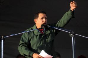 Venezuelan President Hugo Chávez in Montevideo, Uruguay, December, 2009