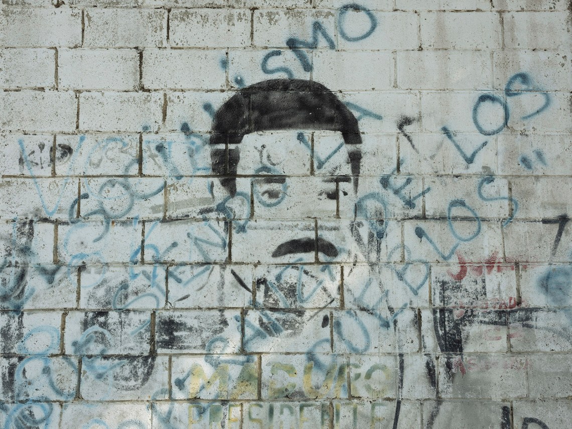 A mural of Nicolás Maduro, Caracas, 2019