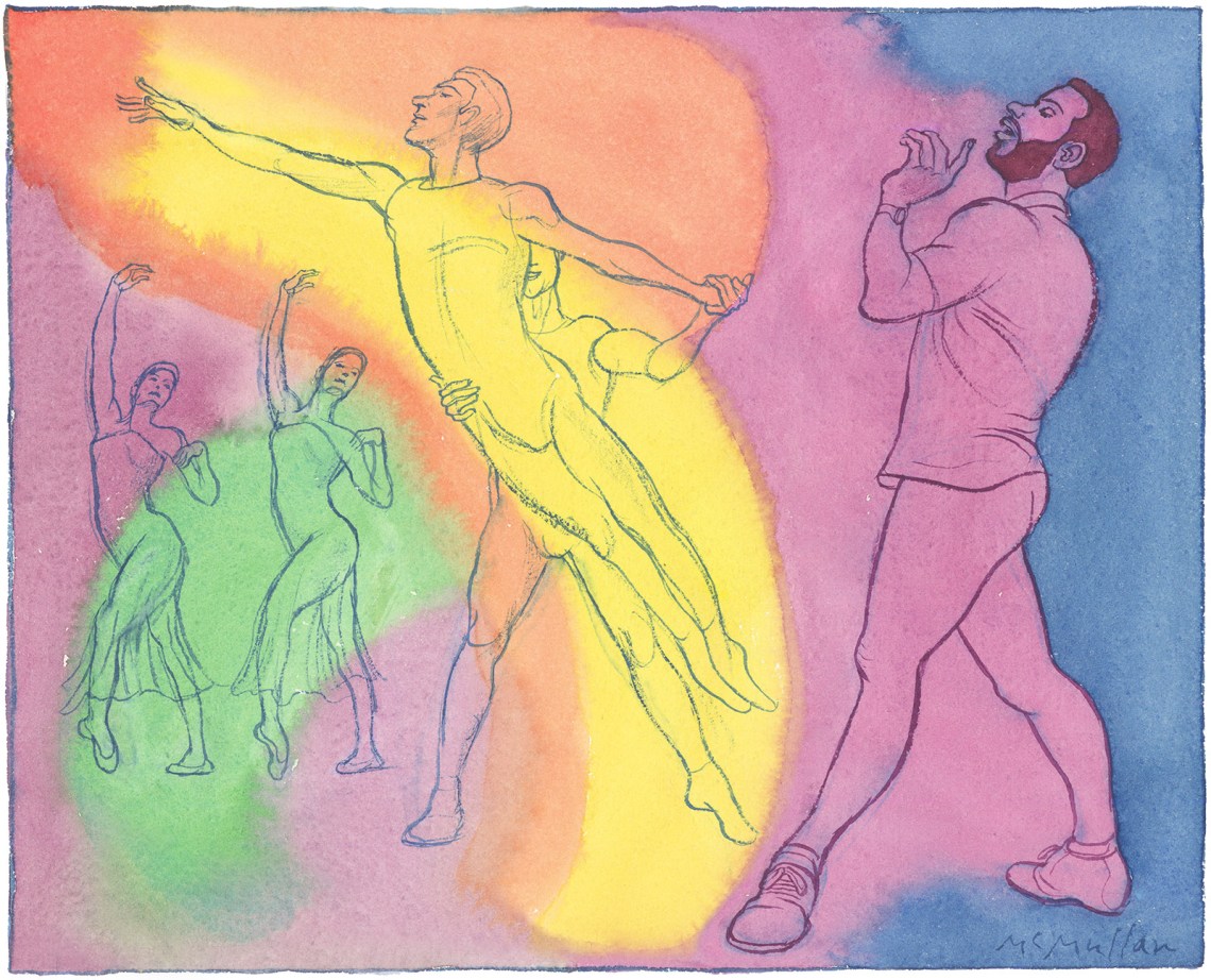 Alexei Ratmansky in rehearsal with other dancers