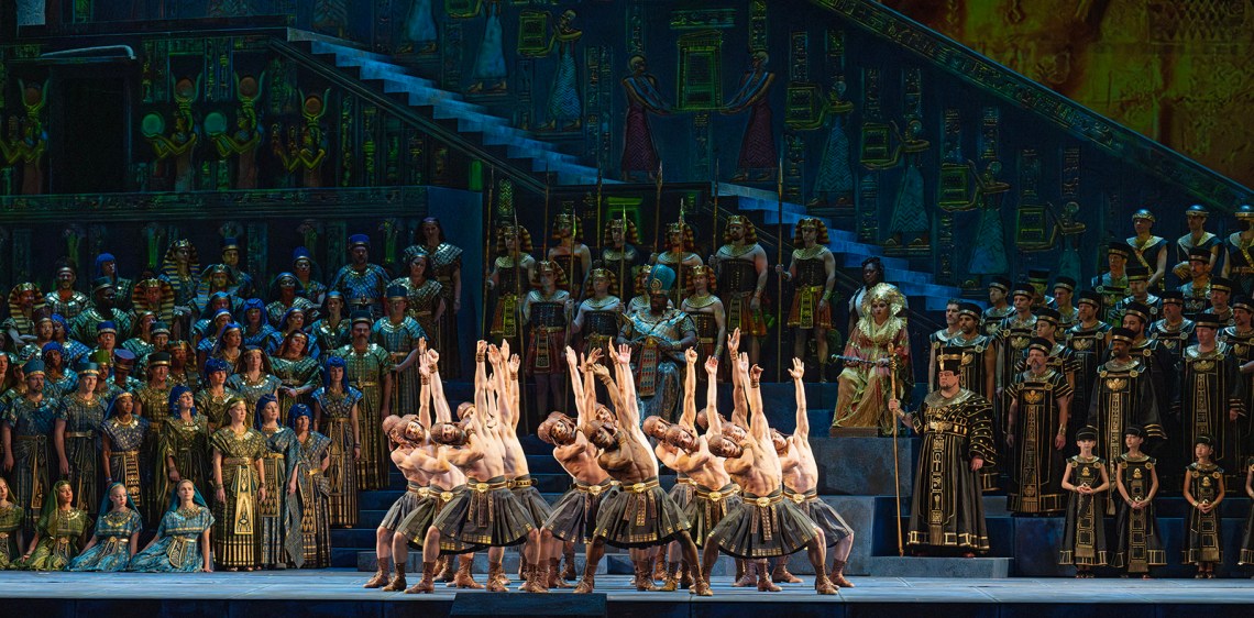 The triumphal scene in Metropolitan Opera’s production of Aida