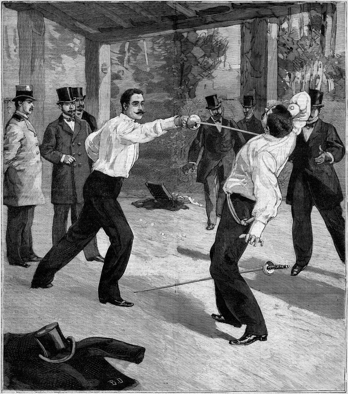 The Marquis de Mor&egrave;s killing Captain Armand Mayer in a duel
