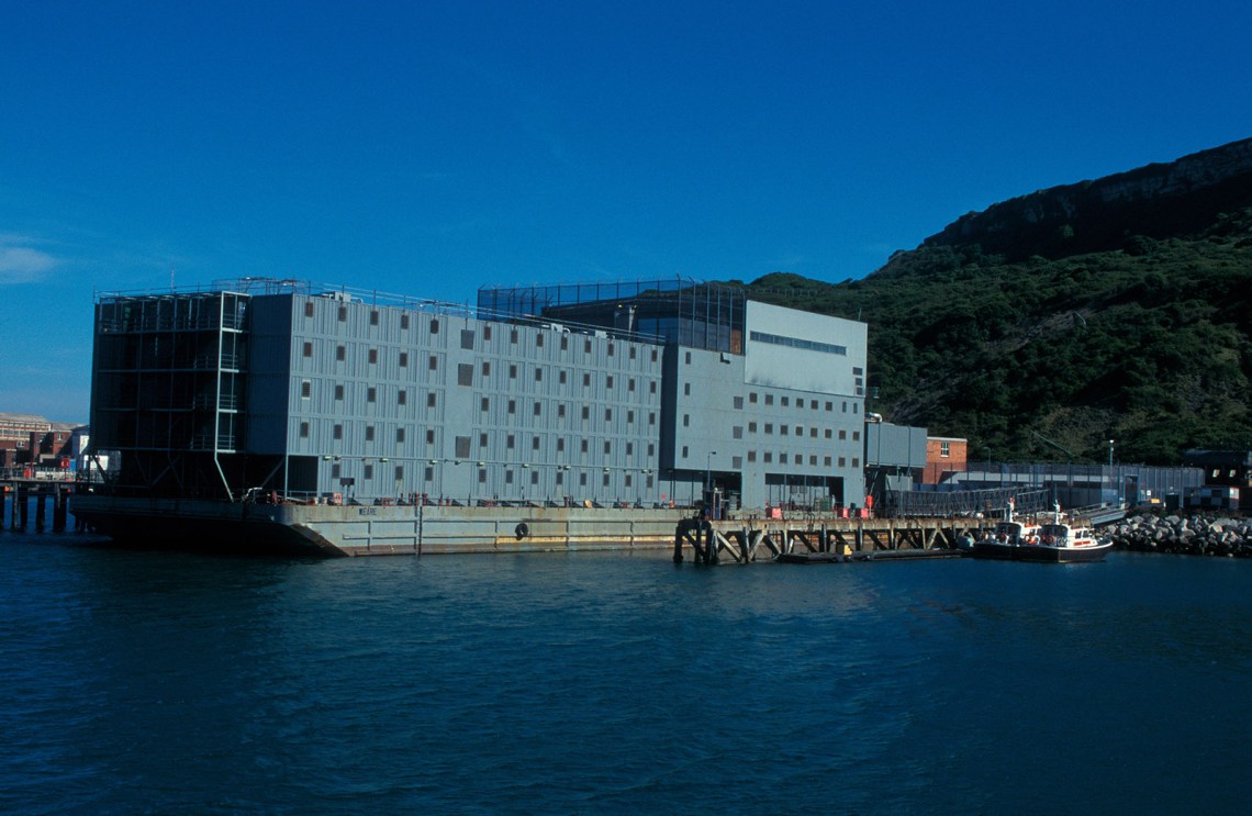 HMP The Weare, during its second stint as an offshore prison, Portland, England