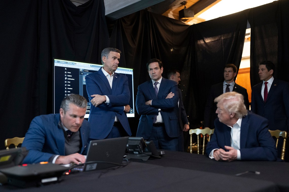 Pete Hegseth monitoring US military operations in Venezuela as President Donald Trump talks with John Ratcliffe and Marco Rubio