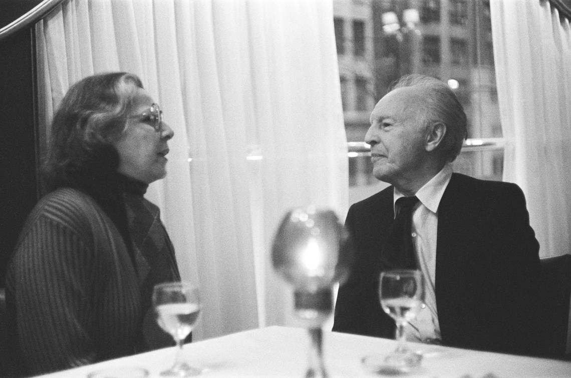 Arlene Croce and George Balanchine at the Russian Tea Room