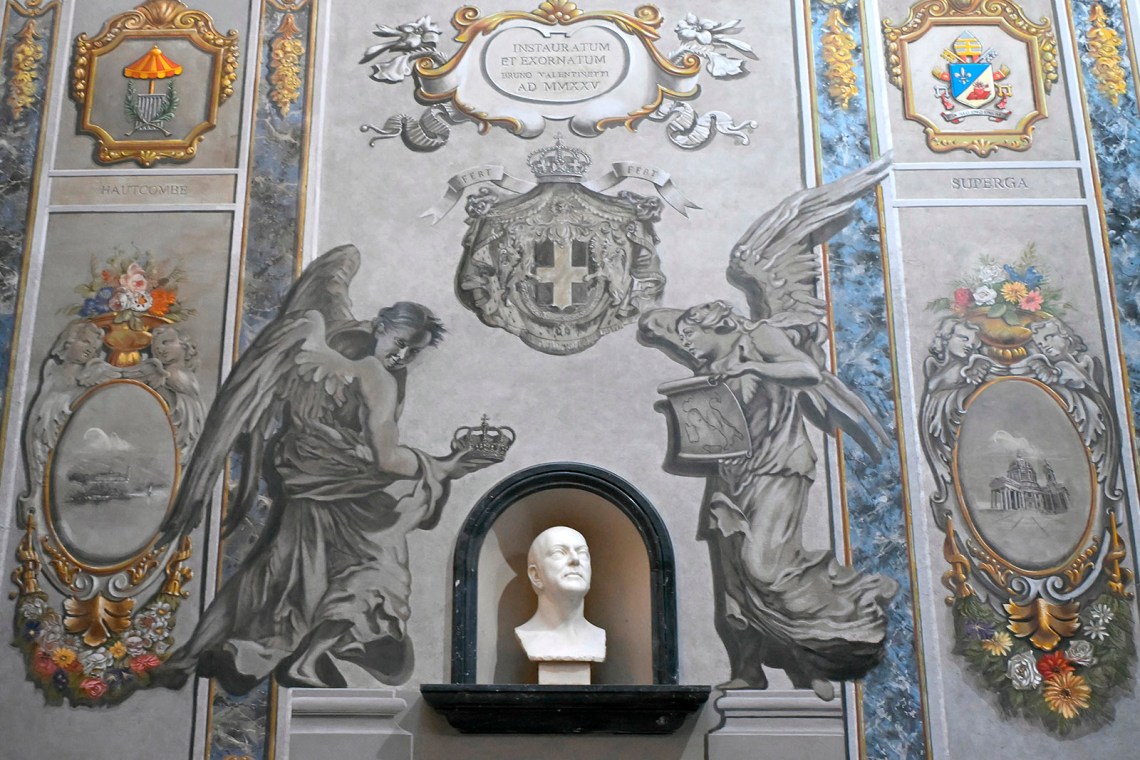 A restored fresco in the Basilica of San Lorenzo in Lucina, Rome