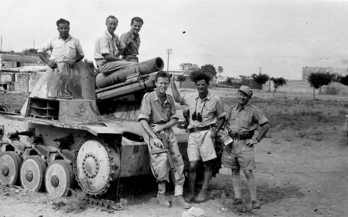 S. Yizhar with fellow Israeli soldiers near Khirbet al-Khisas, 1948